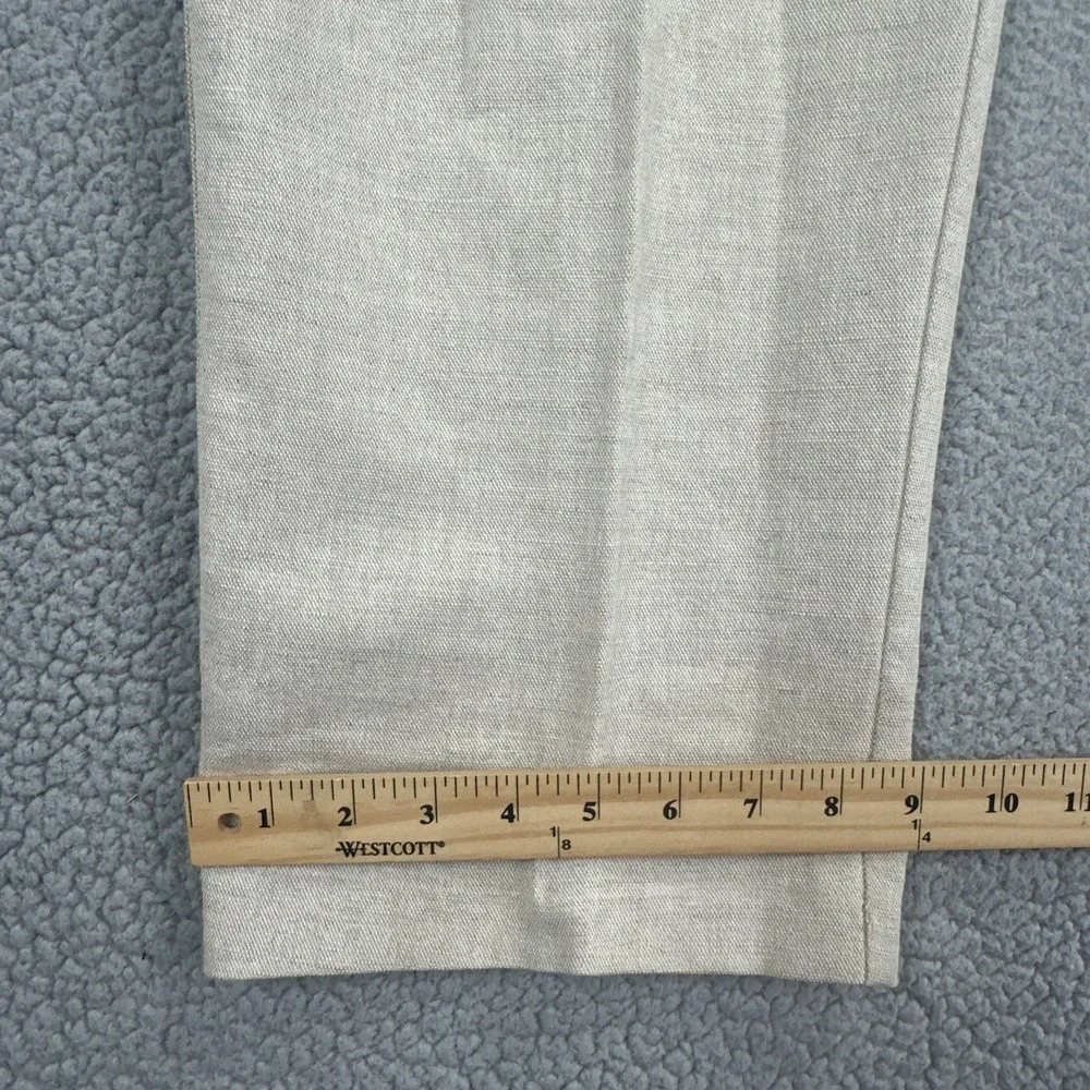 VTG Dockers No Wrinkle Linen Blend Pants Men 36x32 Beige Khakis Relaxed Pleated